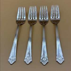 1847 Rogers Bros (IS) Her Majesty - Four Salad/Dessert Forks #4
